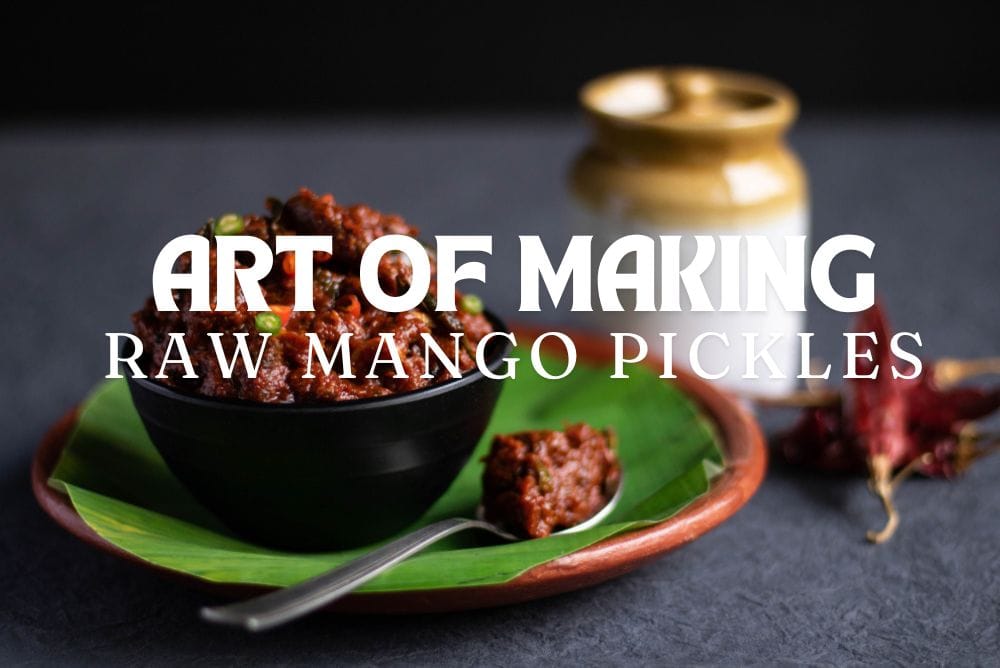 Art of raw mango pickle