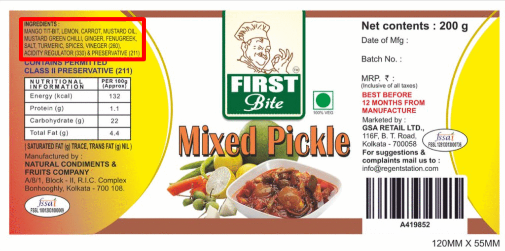 preservatives in pickles